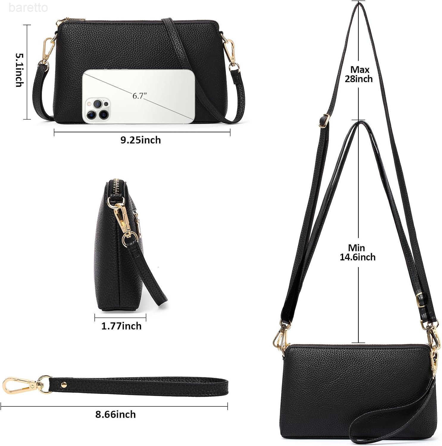 Crossbody Bags for Women RFID Blocking Leather Cross Body Bag Purses Womens Crossbody Handbags with Wristlet Strap M250904