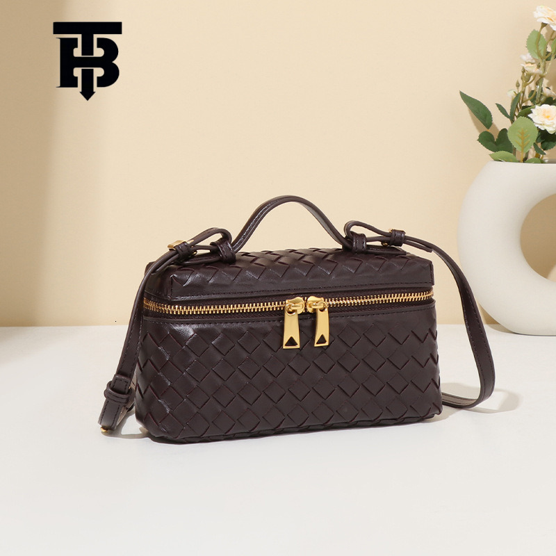 TB BHULAMTE B Brand Designer s bag New Classic Handwoven Box Bag Fashion Handheld Makeup Bag Single Shoulder Crossbody Box Tofu Small Square Bag