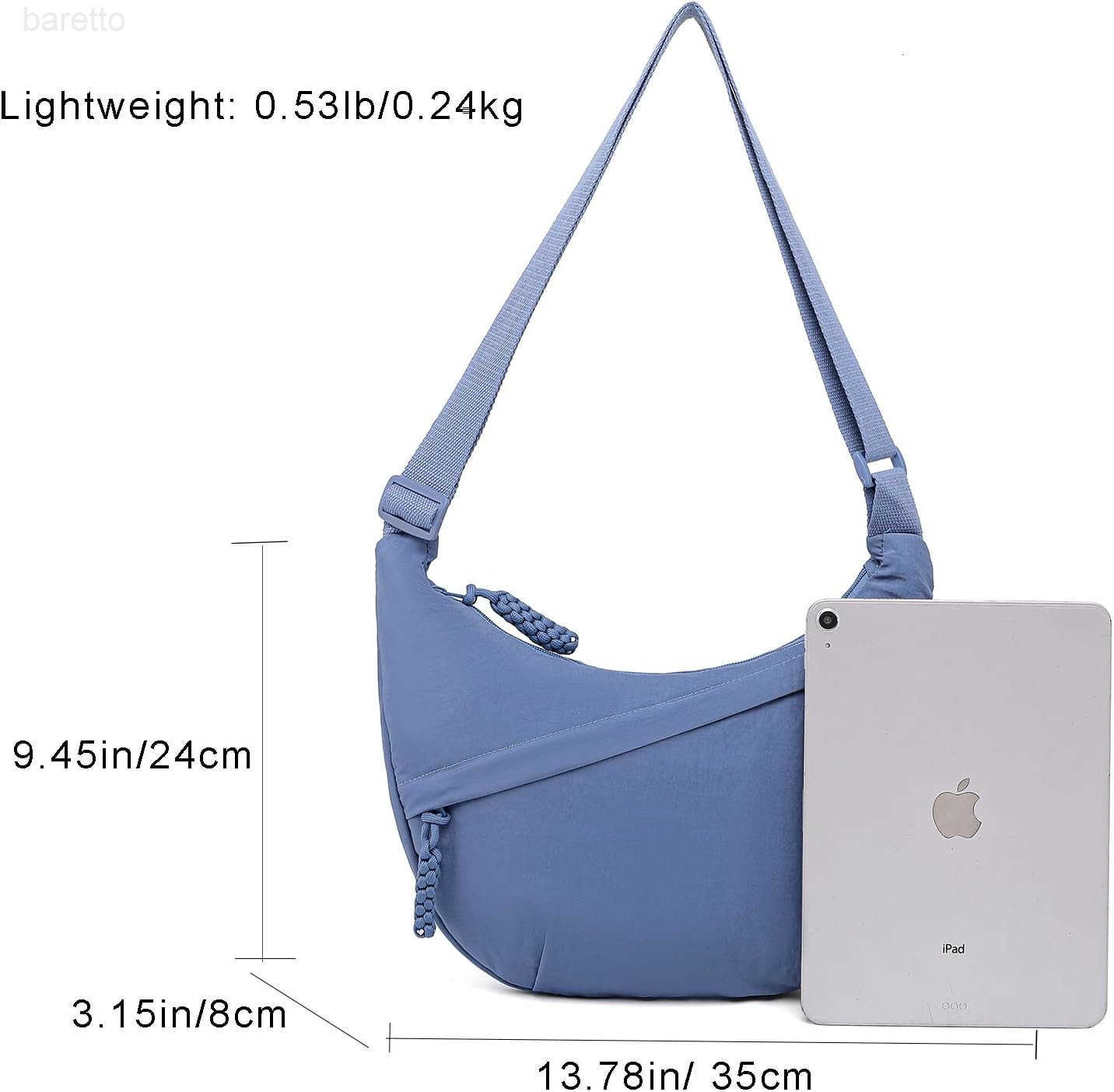 Crescent Crossbody Bags for Women Nylon Slouchy Sling Hobo Bagpacious Dumpling Shoulder Handbag Cross Body Purses M250903