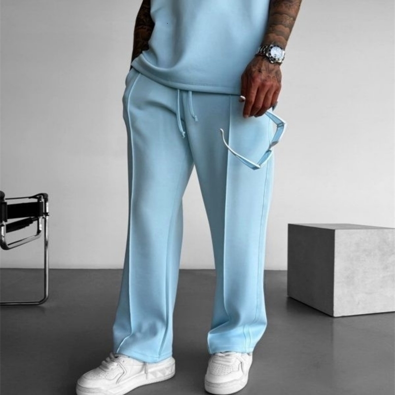 summer sleeveless sports suit 2025 mens casual solid color trousers mens clothing vest twopiece set 250903