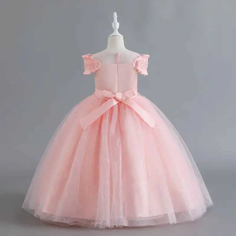 Girls Sleeveless Sequins Long Princess Dress For Kids Luxury Wedding Bridesmaid Graduation Evening Ball Gown 4-13 Years Old Z250904