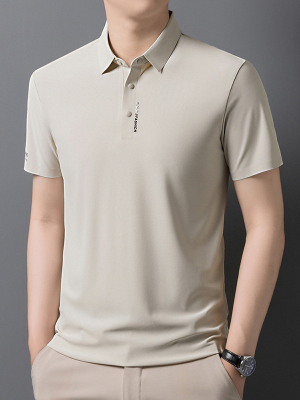 Men's Business Casual Short Sleeved Shirt Solid Color Polo Shirt Fashionable Breathable Comfortable Versatile Top R250904