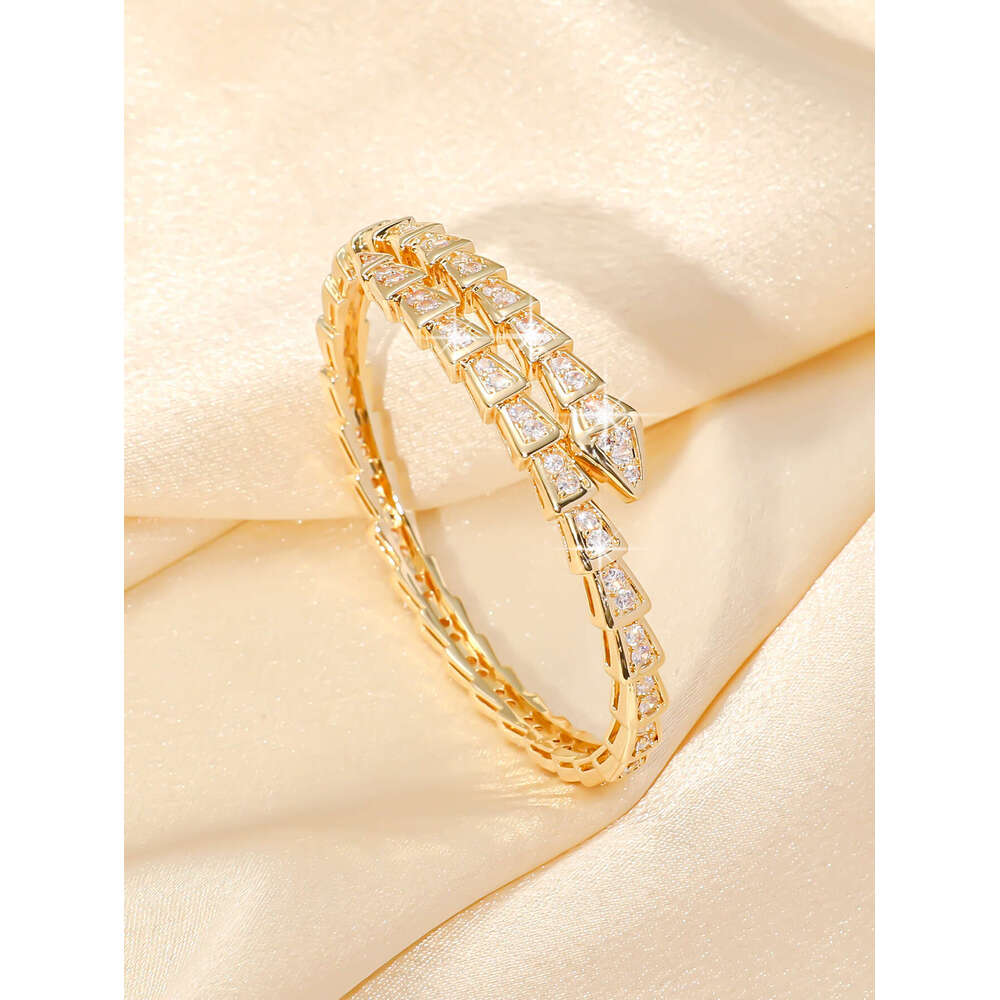 DH collections Women's Popular Round Diamond Full Zircon Bracelet, Ladies' Light Luxury Temperament Circular Bangle, Cross - border Best - s