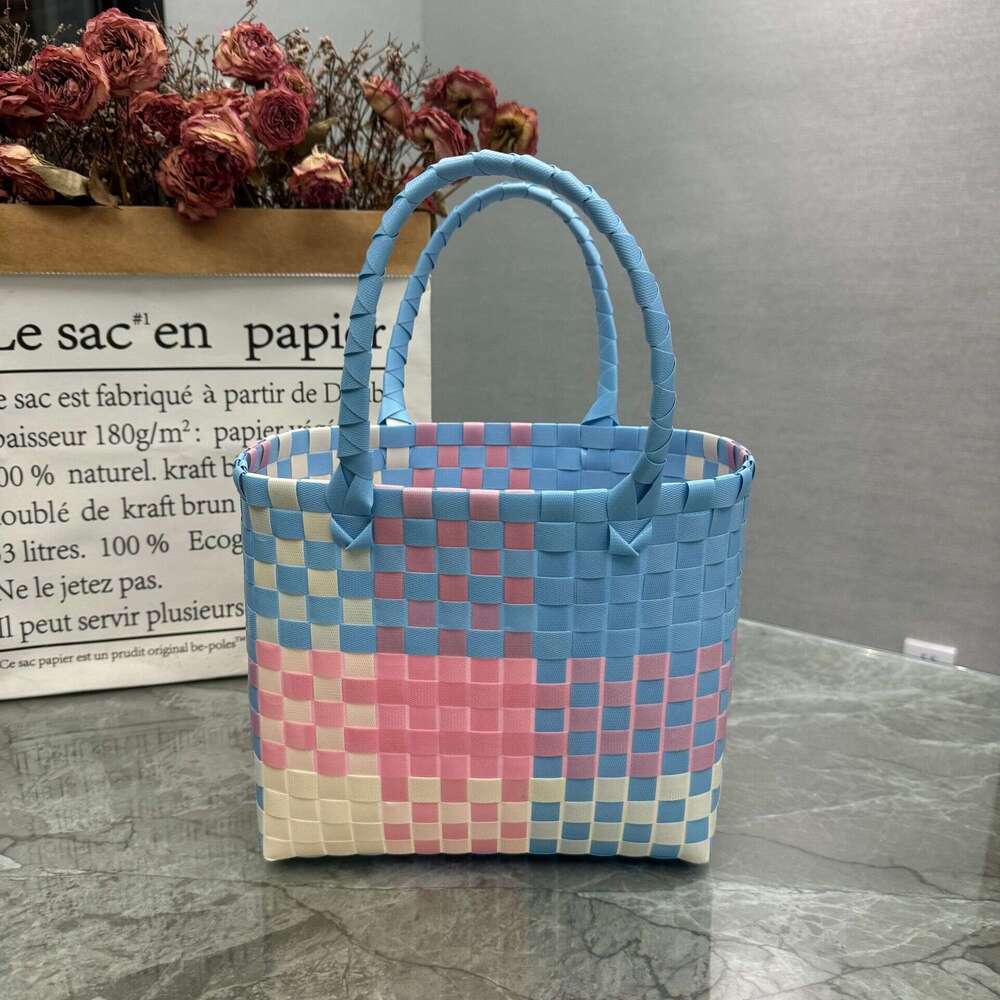 New Plastic Woven Handbag Gift Basket Fresh Style Beach Tote Women's Bag