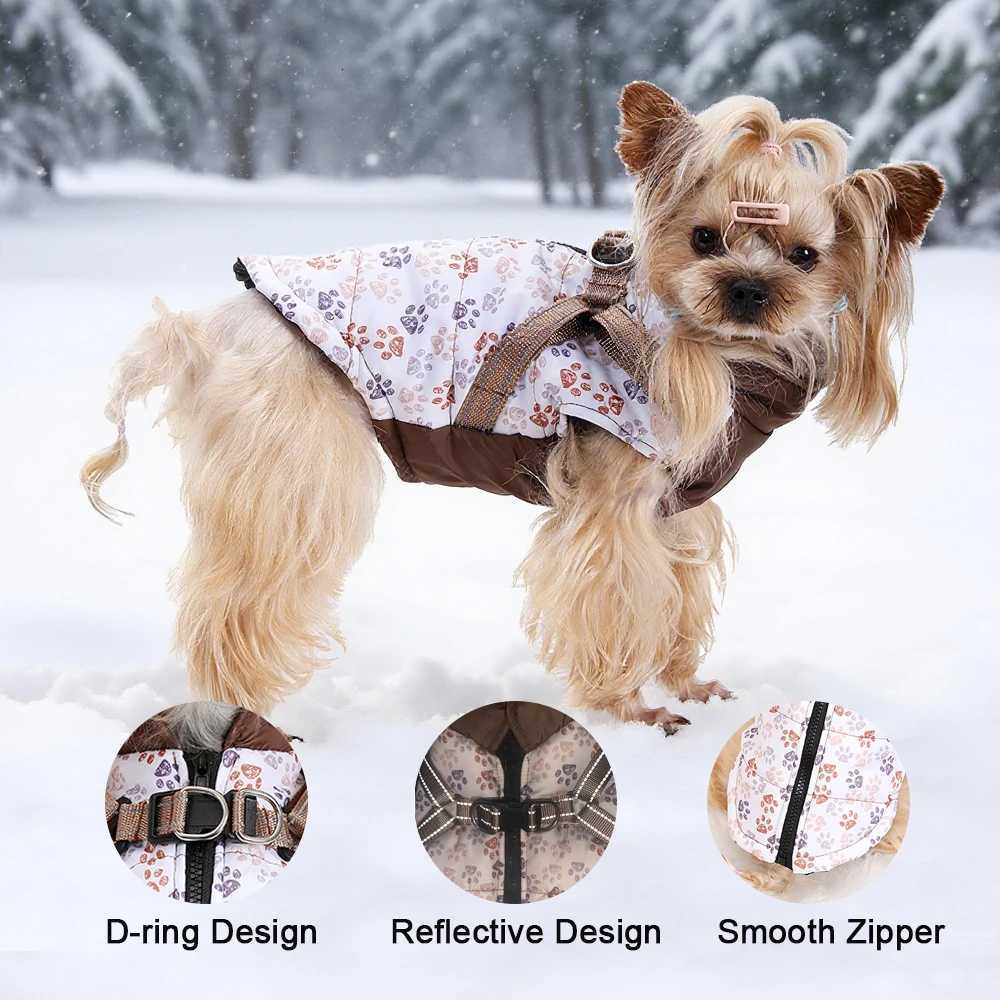 Pet Puppy et With Harness Autumn Winter Warm Dog Clothes For Small Medium Dogs Cat Safe Reflective Waterproof Chihuahua Coat W250904