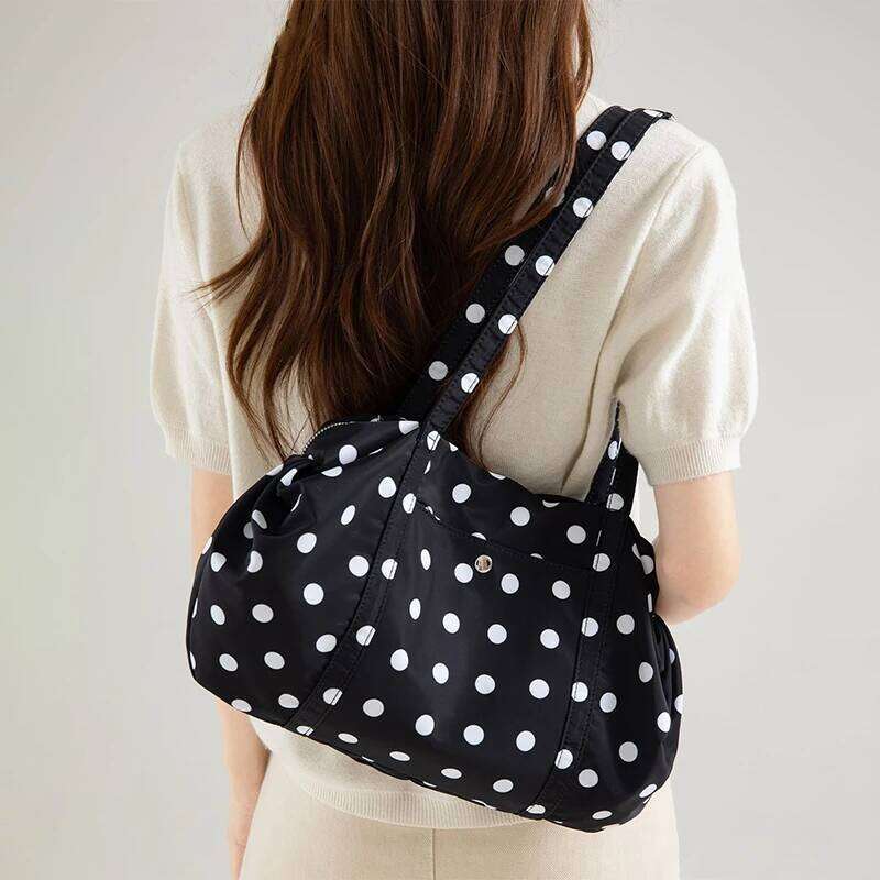 Korean Polka Dot Design Women Tote Bags 2025 New Large Capacity Commuter Shoulder Bag Female Travel Handbagsluxury bag tote bag
