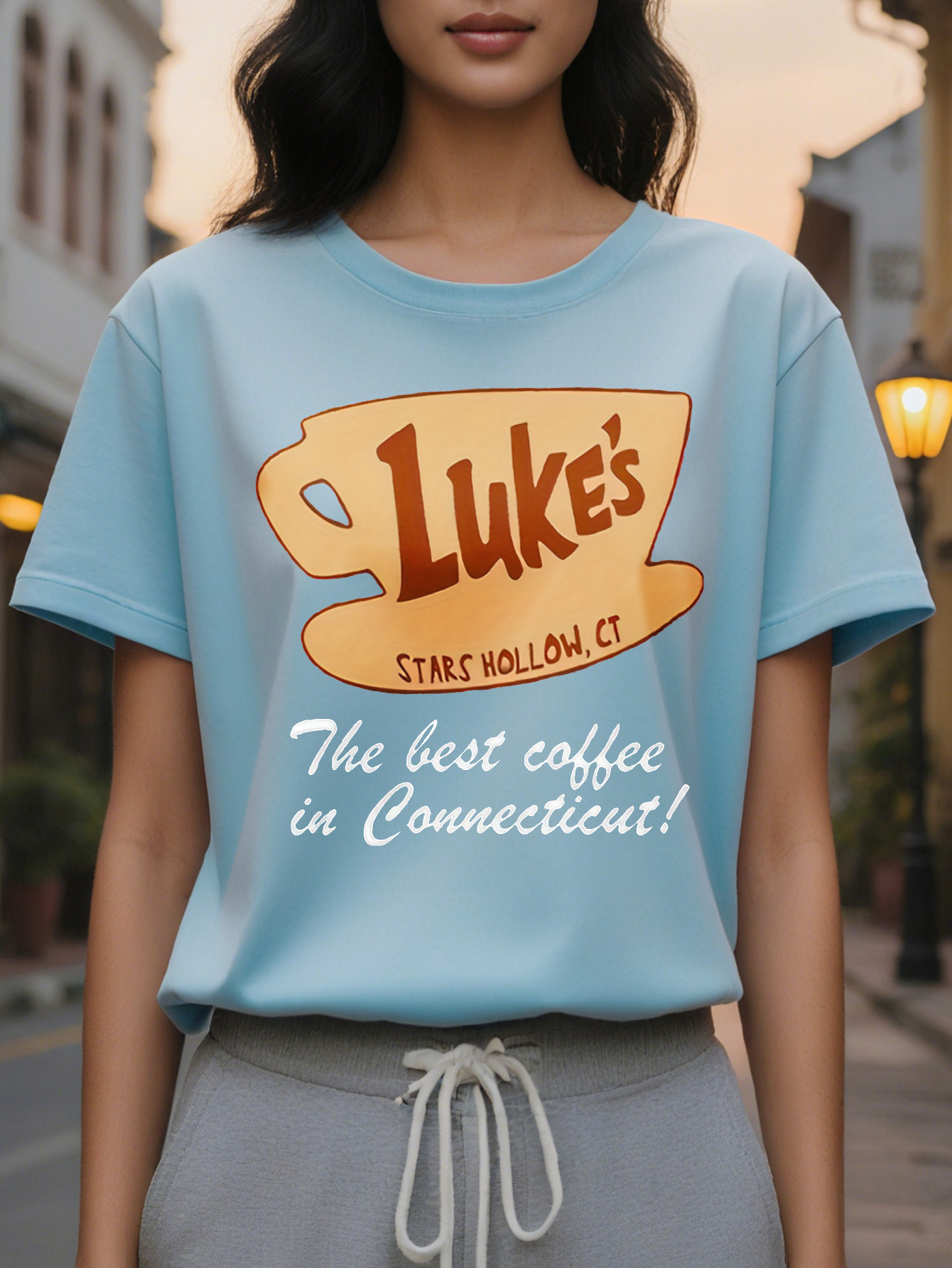 Large XL European and American Style Printed Women's Round Neck T-Shirt Plus Size