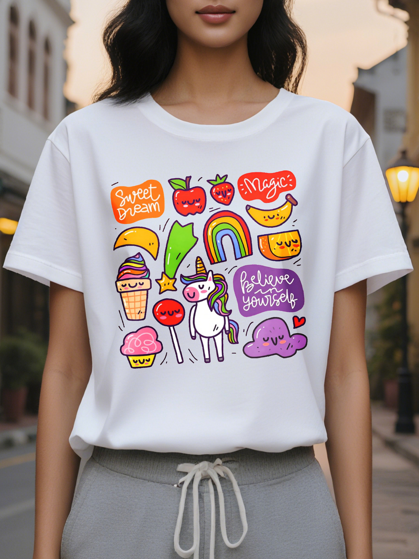 Large XL Women's Pastel Pink T-Shirt Cute Sweet Dreams Feel About Yourself Messages Lightweight Semi Sheer Casual Summer Plus Size