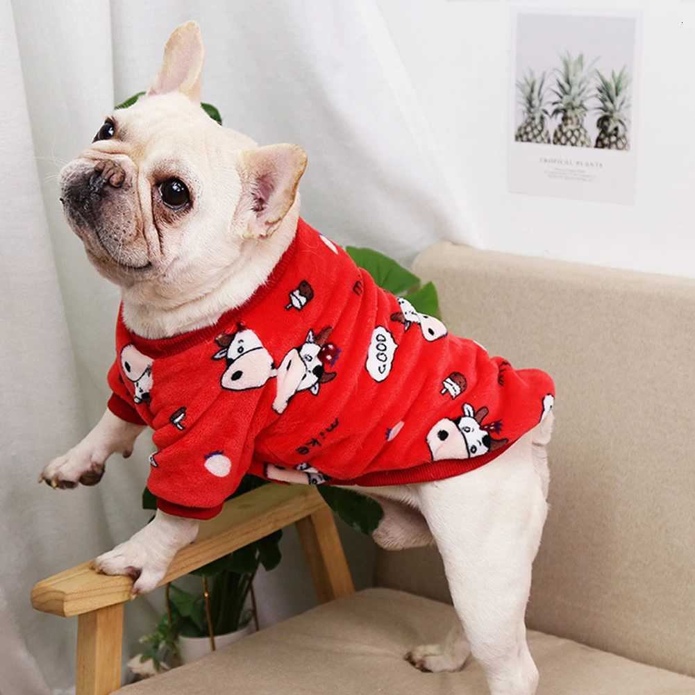 216kg French Bulldog Clothes Pajamas Warm Fleece Winter Cat Coat Pet Clothes For Medium and Large Dogs W250904