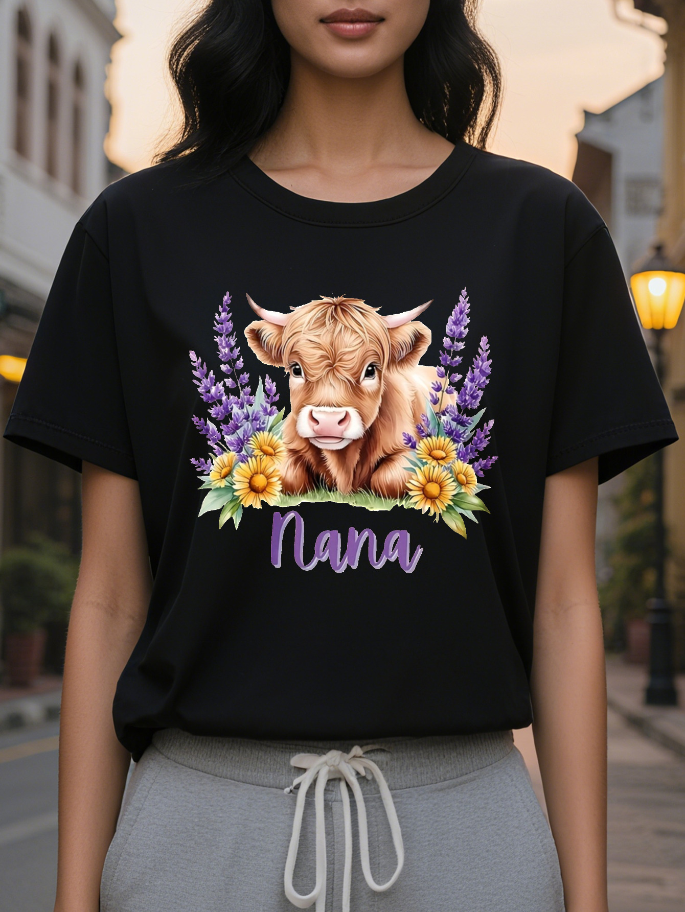 3D Printed Round Neck Short Sleeve T-shirt for Women, Spring and Summer New Slim Fit Slimming