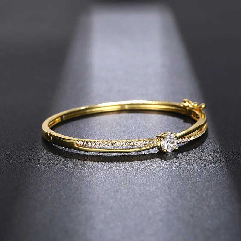 Ladies Inlaid Circular Zircon Cross Design Line Bracelet Luxurious Jewelry and Headwear for European and American Banquets W250904