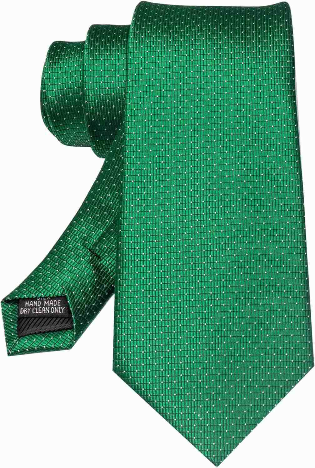 Silk Stripe Plaid Tie and Pocket Square with Tie Clip Sets for MenW250903