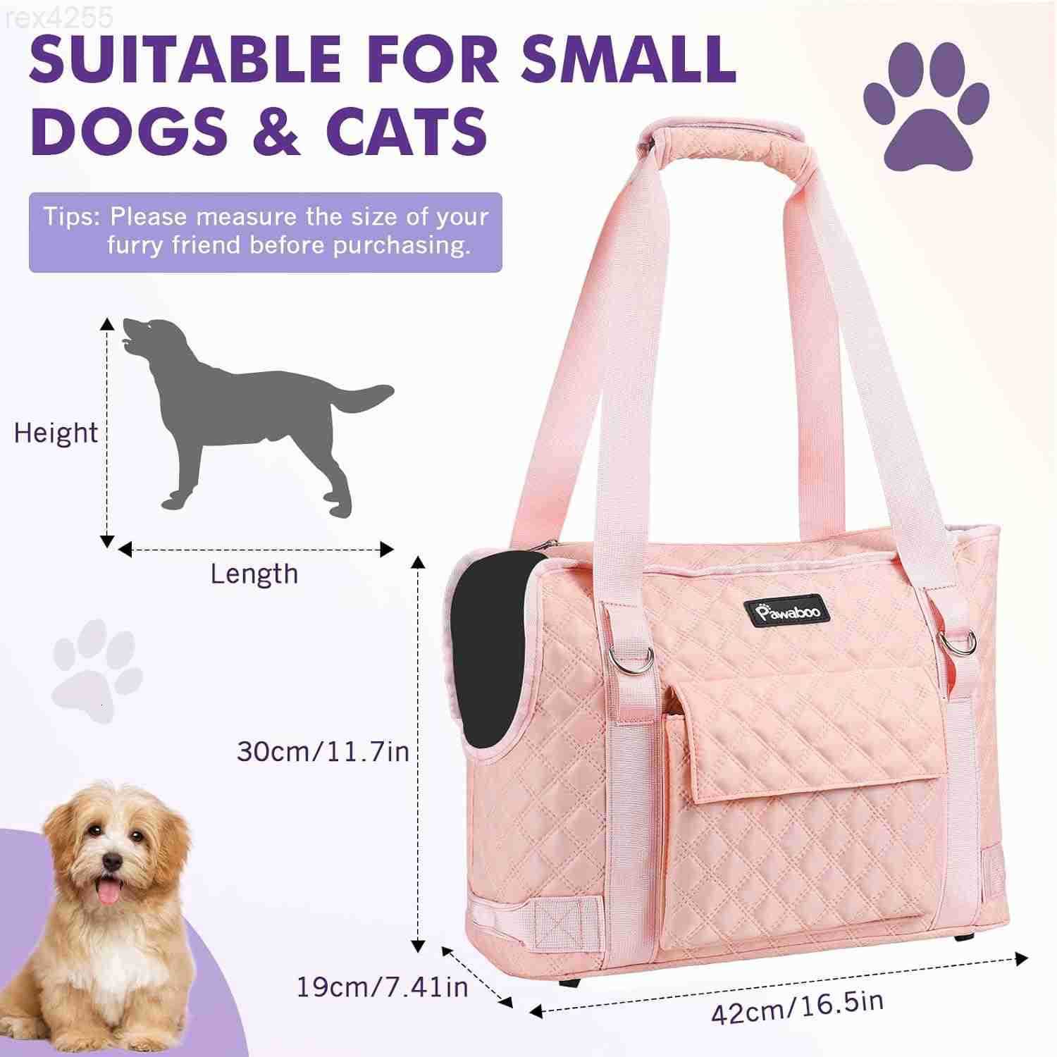 Dog Purse Carrier for Small Dogs with Pocket Lightweight Dogs and Puppies Tote Bag Carrier Dog Carriers Soft Sided for Puppy Cat Rabbit Shopping Trave