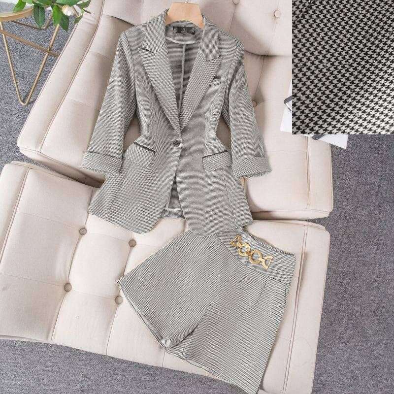 Women's Fashion Casual Overpants Advanced Sense Full Dia Suit Shorts Two-Piece Set