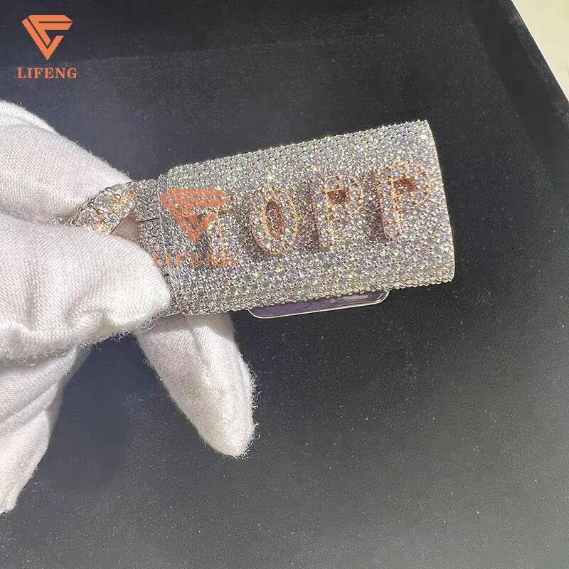 Hip Hop Rapper Jewelry VVS Moissanite Diamond Cuban Bracelet Gold Plated Sterling Silver for Wedding Name Clasp Gift Occasions