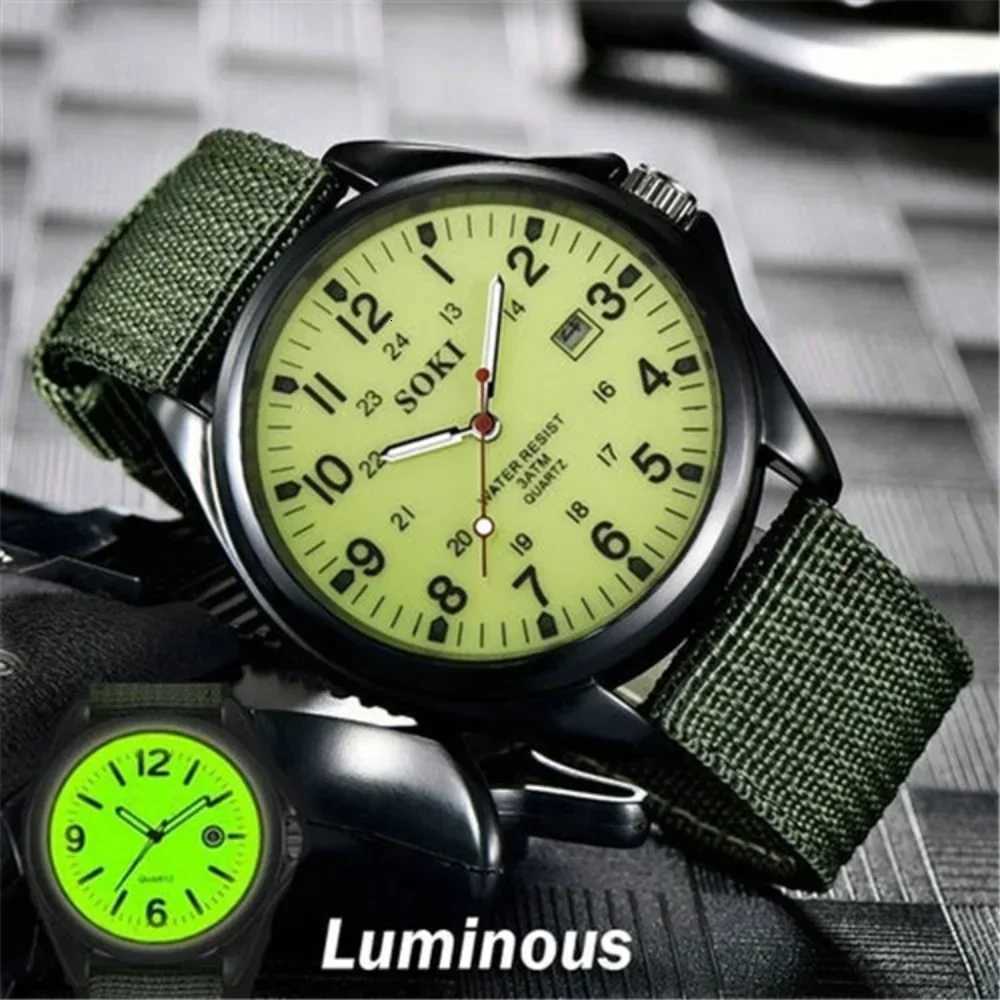 Fashion Mens Watches Luminous Hands Clock Luxury Military Sports Cndar Quartz Wristwatch Men Casual Nylon Wens Watch X250904