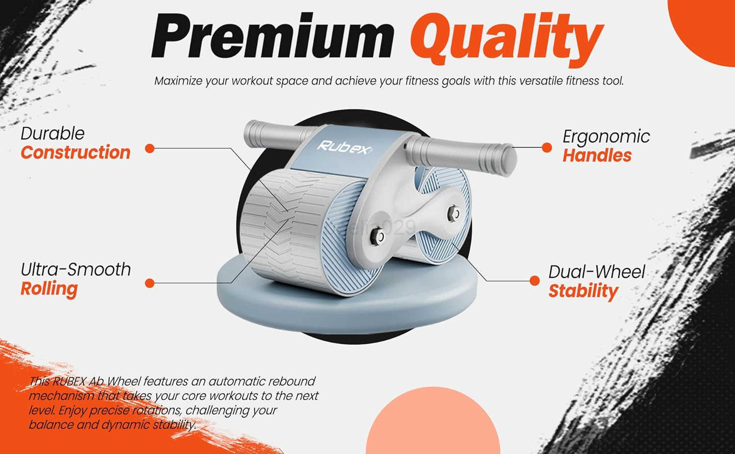 Ab Roller Wheel Ab Workout Equipment Ab Exercise Equipment Workout Equipment Home Gym Equipment Ab Machine for Men Women for Abdominal Core Strength T