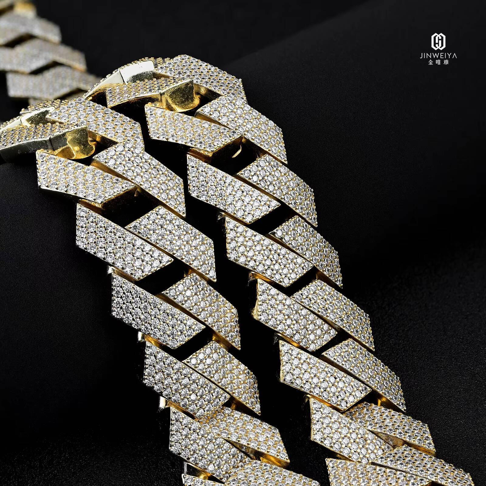 15mm 18mm 34 Rows S925 Silver GRA Moissanite Necklace Men Hiphop Cuban Link Chain for Fine Jewelry