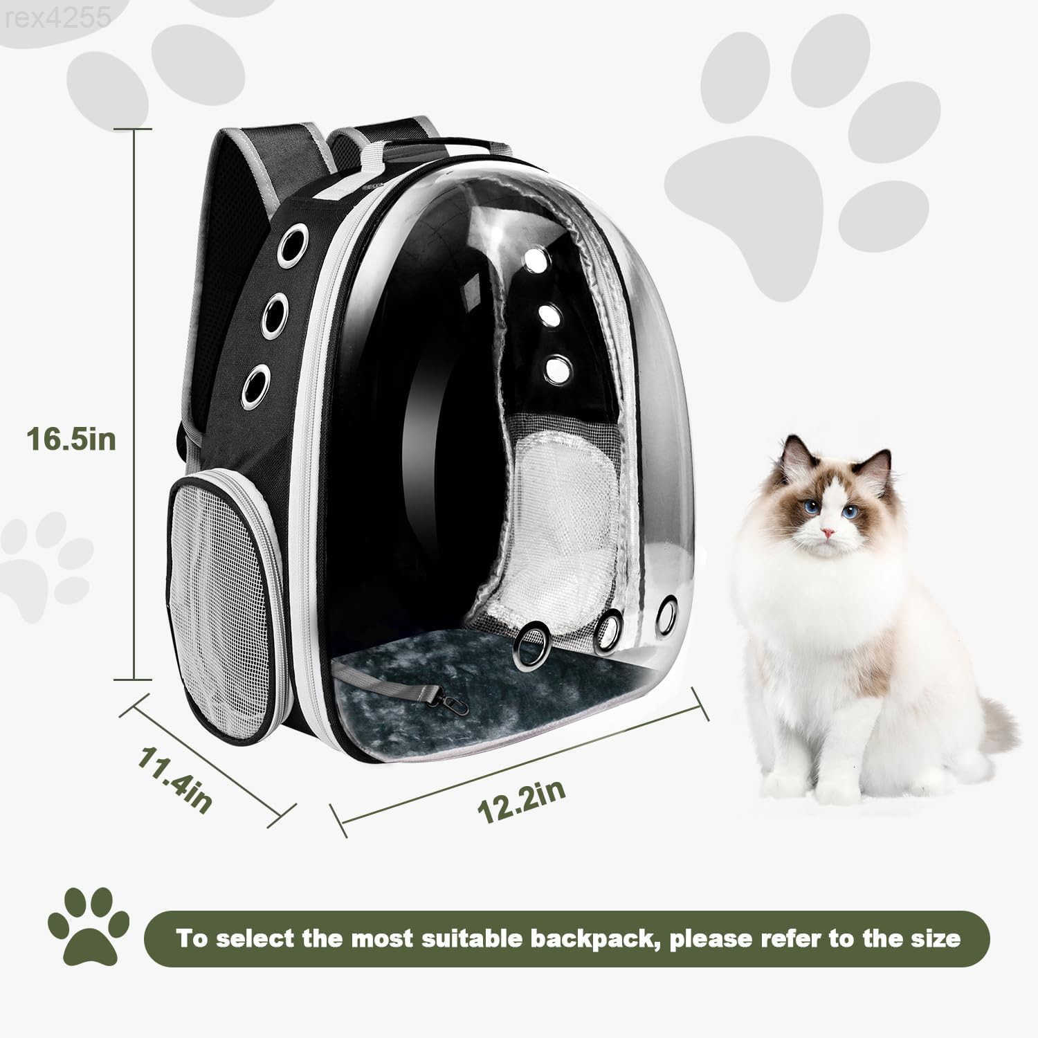 Cat Backpack Carrier Pet Cat Carrier with Ventilated Design for Carrying Puppy Cats Pet Carrier Backpack for TravelingHikingCampingOutdoors Airline Ap