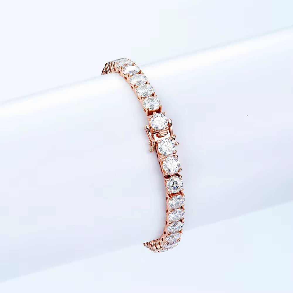 Sparkling 5mm Moissanite Tennis Chain Bracelet High Quality DVVS for Women Men Perfect Wedding Anniversary Gift