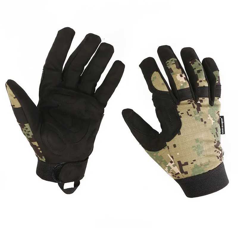 ersongear Tactical Lightweight Camouflage Gloves Full Finger Hand Protective Gear Hunting Hiking Combat Handwear AOR2XJ250904