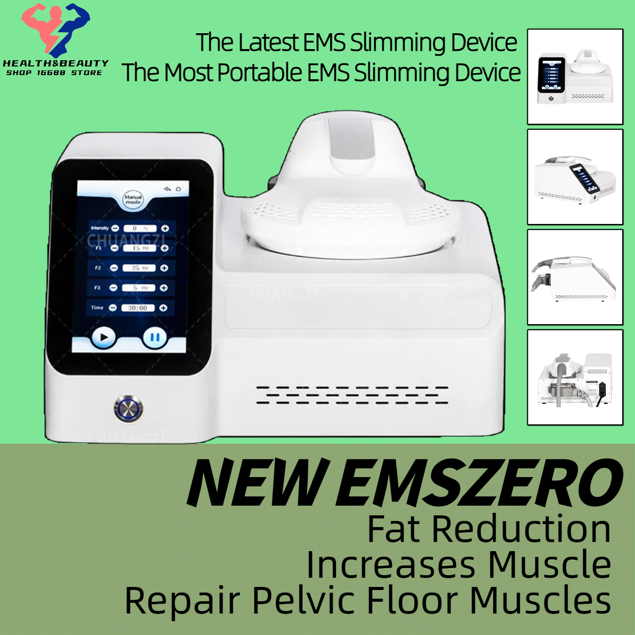 EMSzero Slimming Fat Loss Electro Magnetic Stimulation Body Sculpting and Muscle Building RF HIEMT Non-inyasive EMS 1 Handles Machine CE