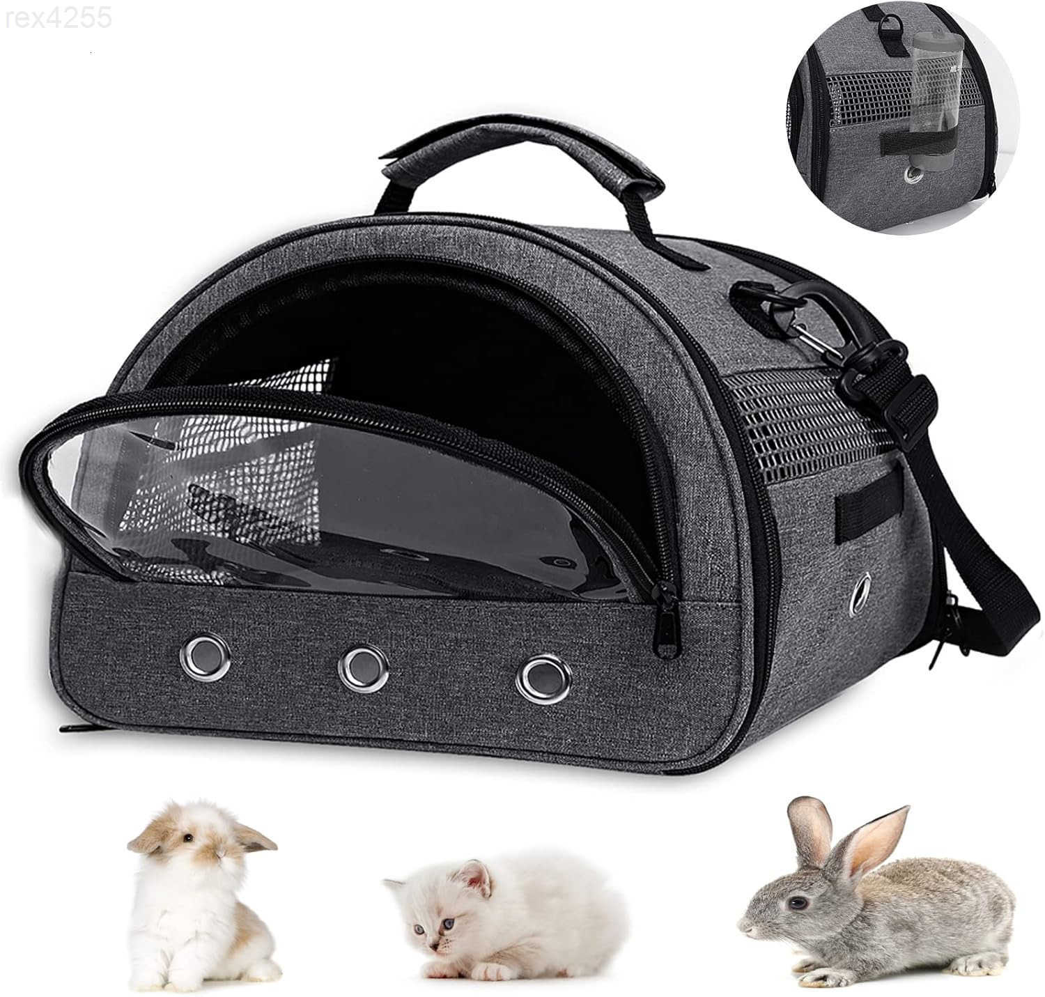 Pig Carrier Small Pet Hamster Carrier Bag Rabbit Bunny Travel Carrier Outdoor Handbag Breathable Carrier for Small Animals with Water Bottle Holder Re