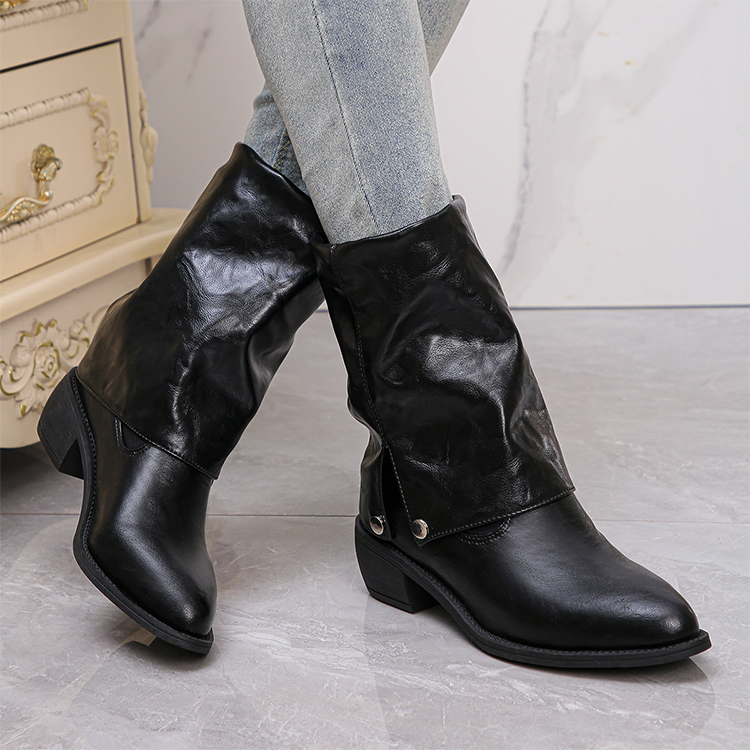 Winter pant leg boots for women - Merlot pointed toe short boots