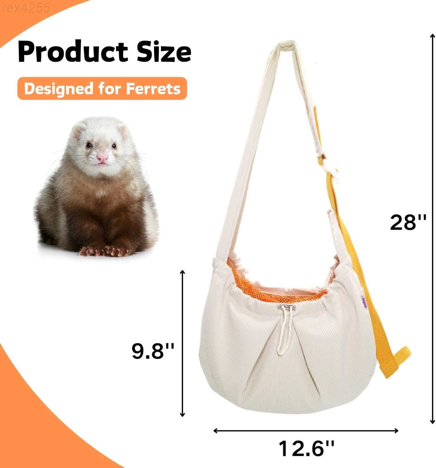 Carrier Pet Carrying Bag with Adjustable Strap Hands Free Shoulder Bag Crossbody Travel Slings Soft Small Animal Bonding Pouch Front Backpack for Ferr