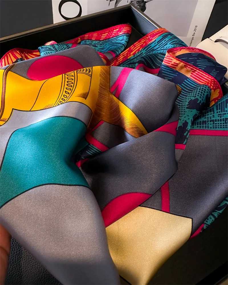 Luxury Print Shawl Square Scarf for Wen Satin Fashion Wraps Neckerchi Fa Hair Bands Ribbon band Bandana 70X70CM G250904