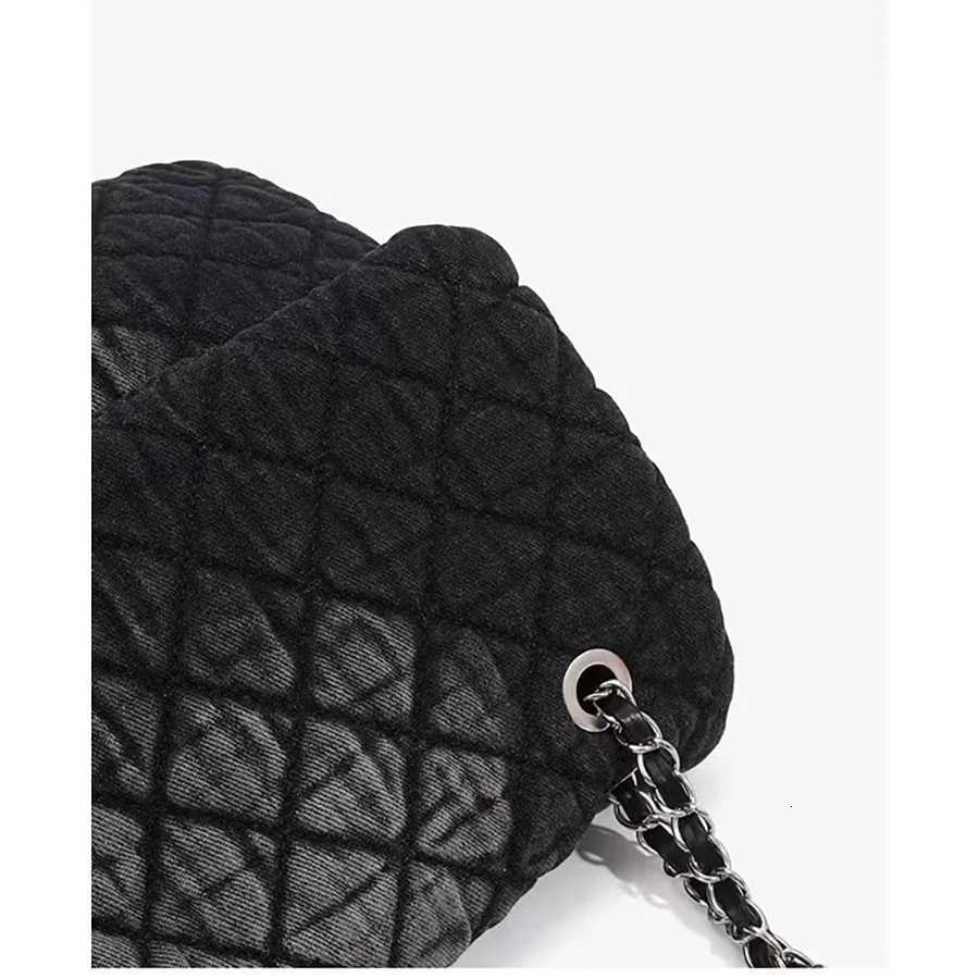 JIAERDI Denim Casual Crossbody Bags Women 2025 High Street Chain Diamond Large Capacity Handbag Ladies Messenger Bag Y2k Z250903