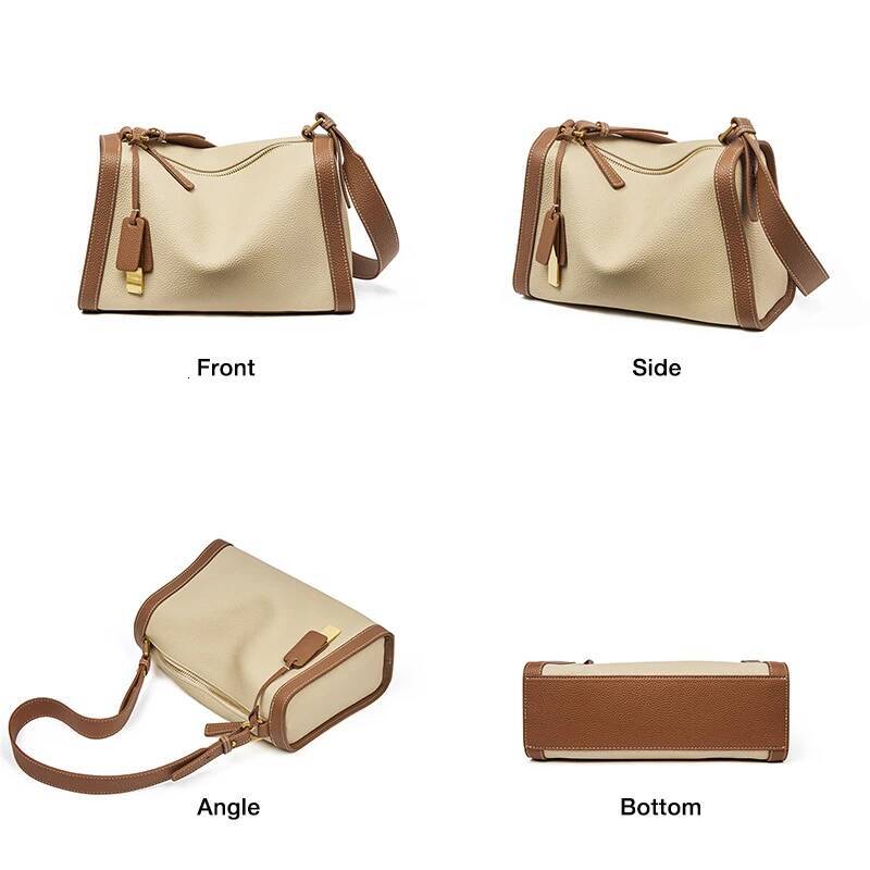 Women's Cowhide Leather Shoulder Vintage Soft Messenger Handbag Fashion Crossbody Bags Female Underarm Bag DF900083S