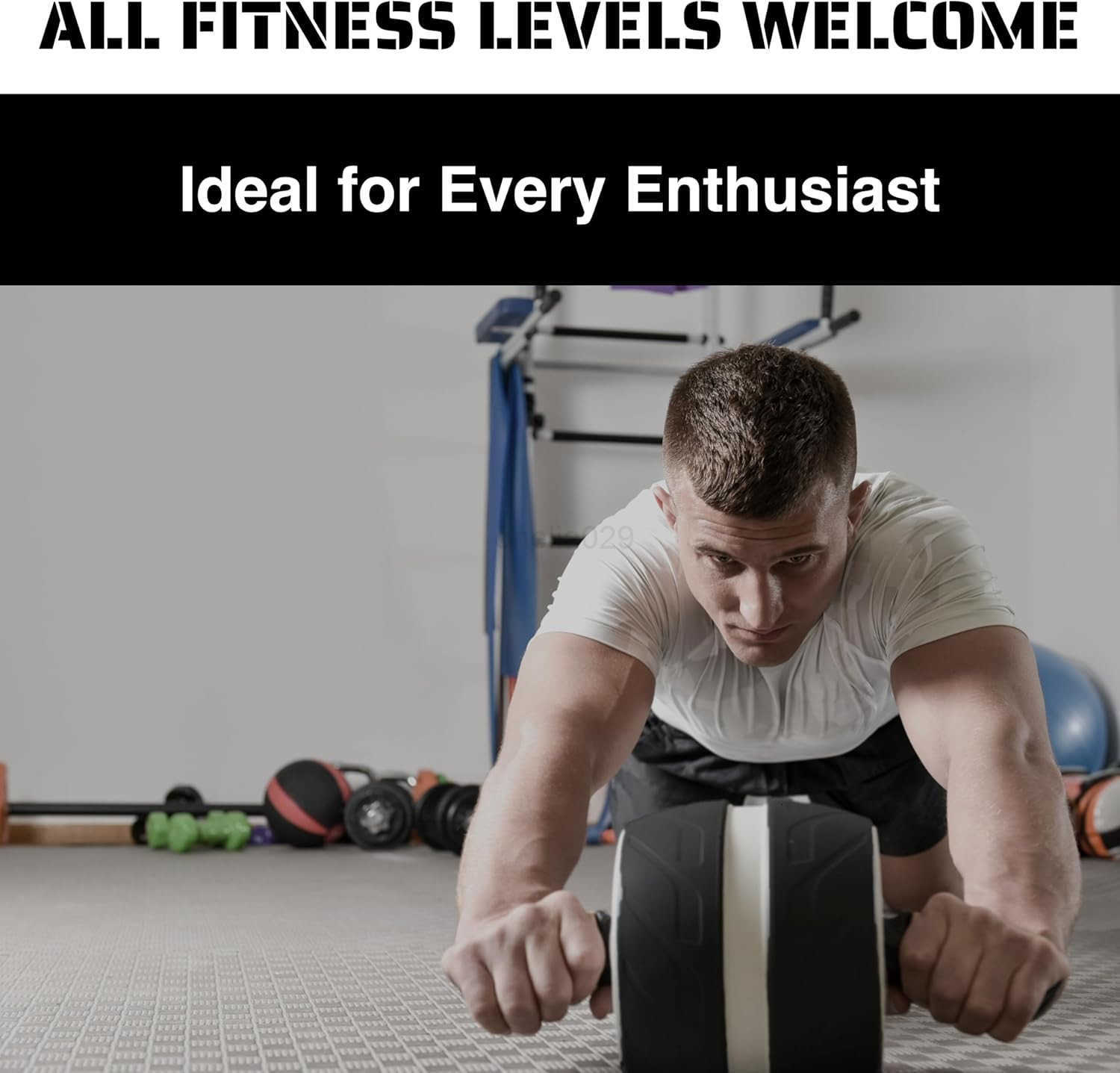 Ab Roller Wheel Ab Exercise Equipment Core Muscles and The Abdominal Training Workout Equipment Sculpts Abs Obliques Arms Back Nonslip Handles 78 x 15