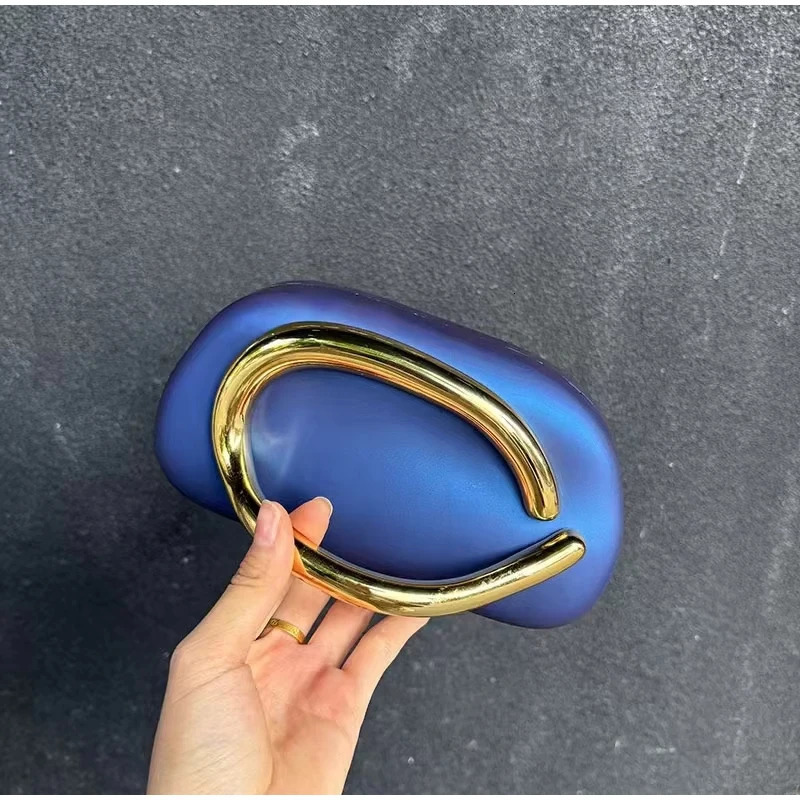 Gold Metal Closure Box Clutch Bag for Women Evening Wedding Party Cute Purse crossbody Bag purple green Metal handle Handbag 250904