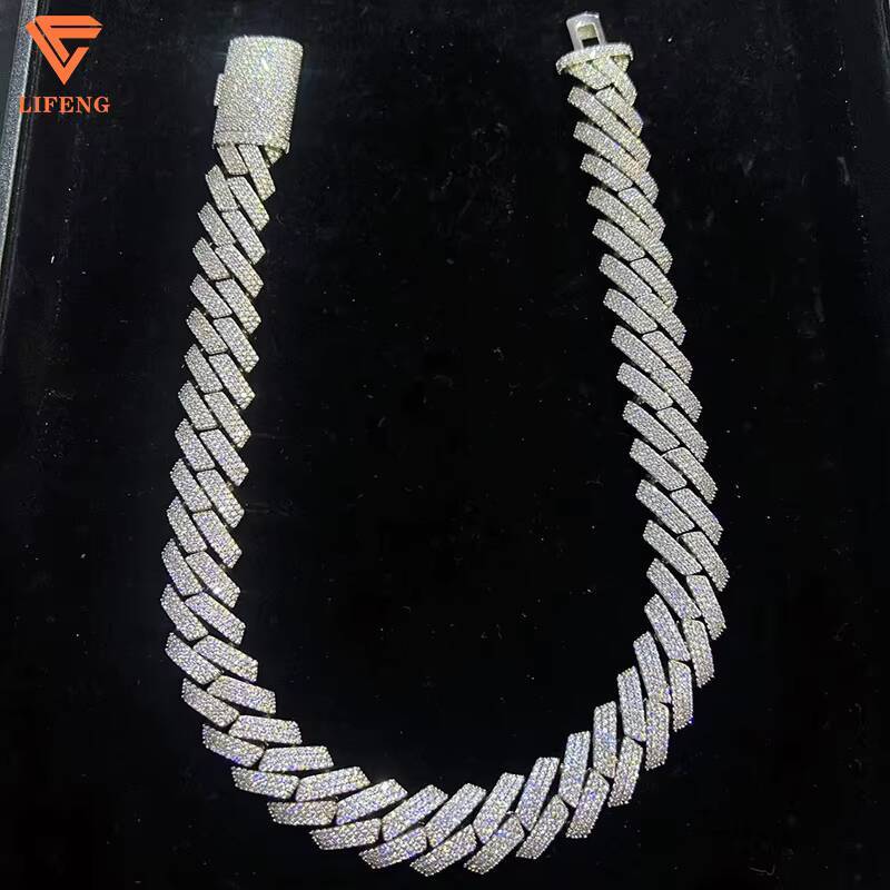 Miami VVS Moissanite Cuban Link Chain 16mm Iced Diamond Man Necklace 925 Silver White Gold Plated Hiphop Fine Jewelry