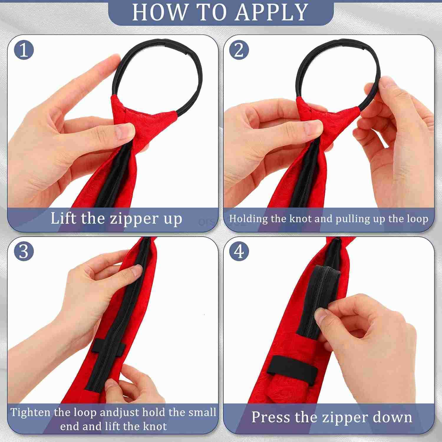 6 Pcs Zipper Ties for Men Women 19 Inch Pre Tied Adjustable Necktie for School Uniform Back to School Gift for 1012 Years Men Students Business Weddin