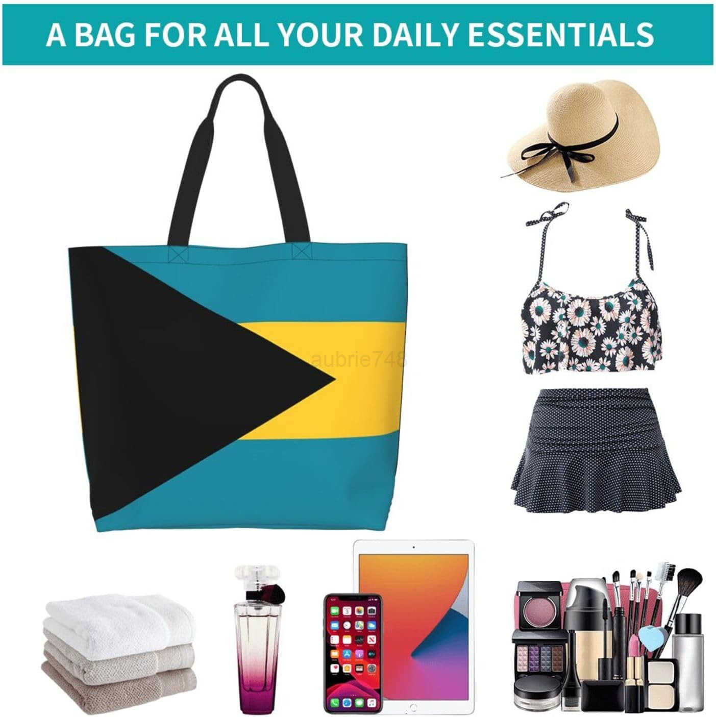 Cute Flag Tote Bag for Women and Men Reusable Shoulder Bags for Gym Shopping BeachTravel M250904