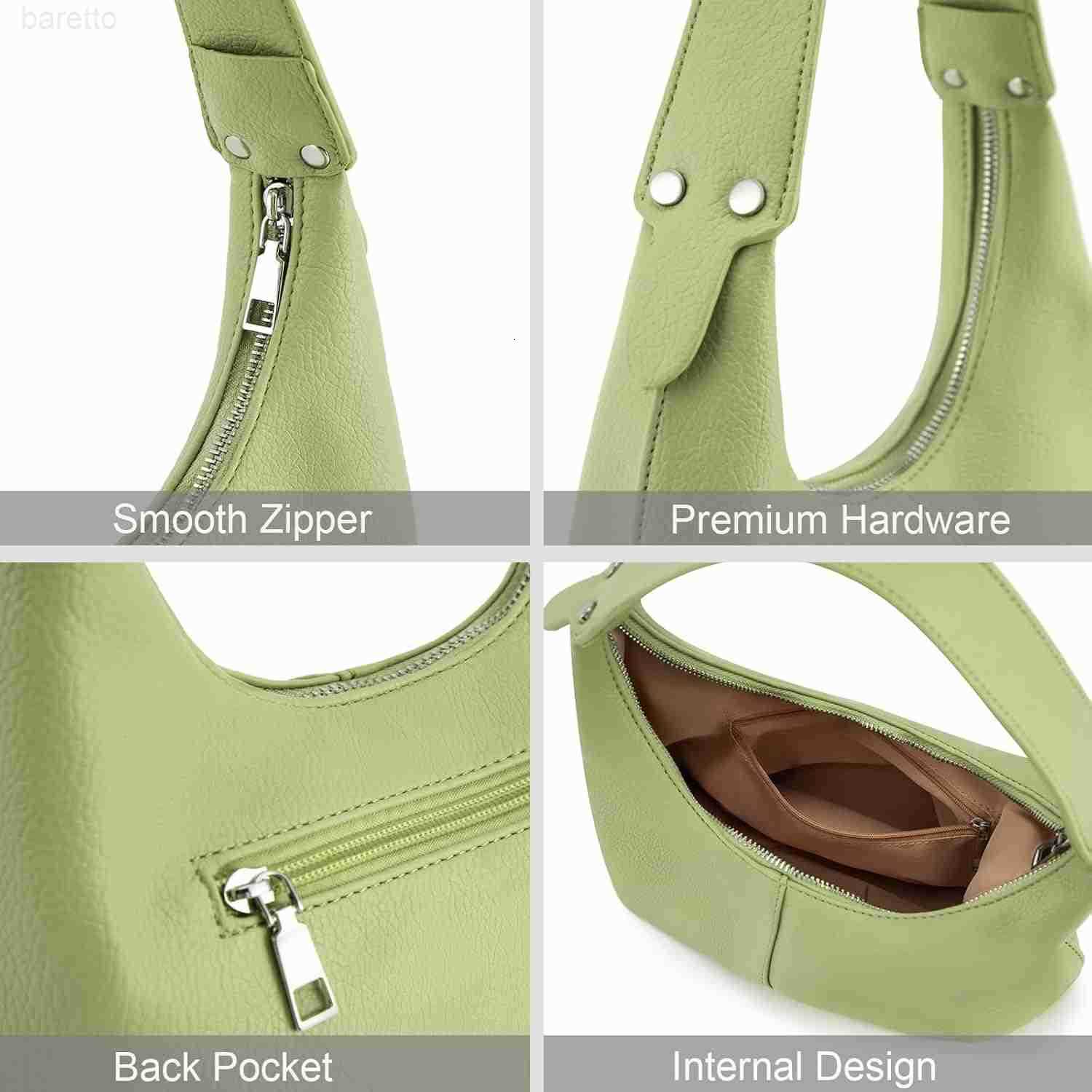 Crescent Shoulder Bags for Women Vegan Leather Hobo Handbag Slouchy Tote Purses M250903