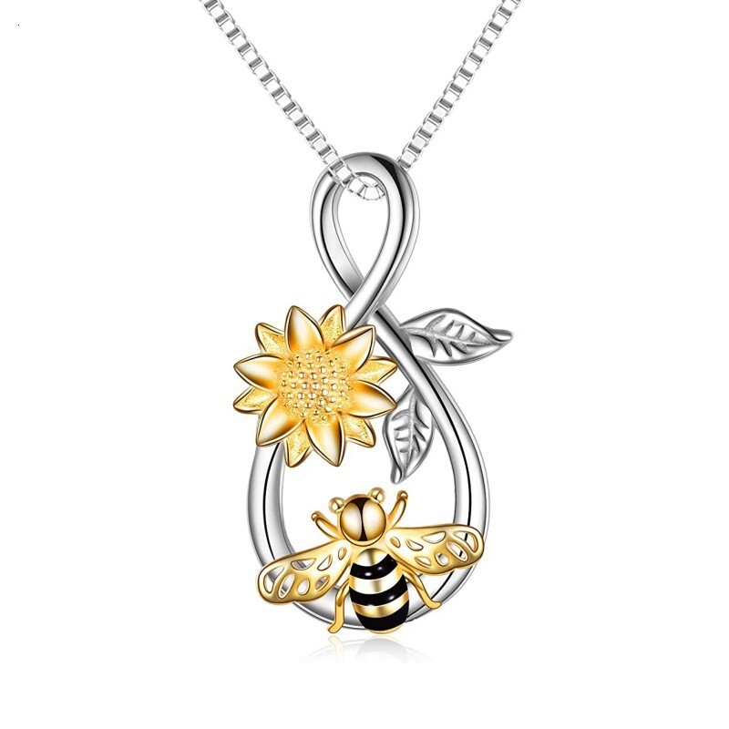 Mingfei Hot-Selling Jewelry Creative Fashion Elegant Versatile Bee Suower Pendant Necklace for Women