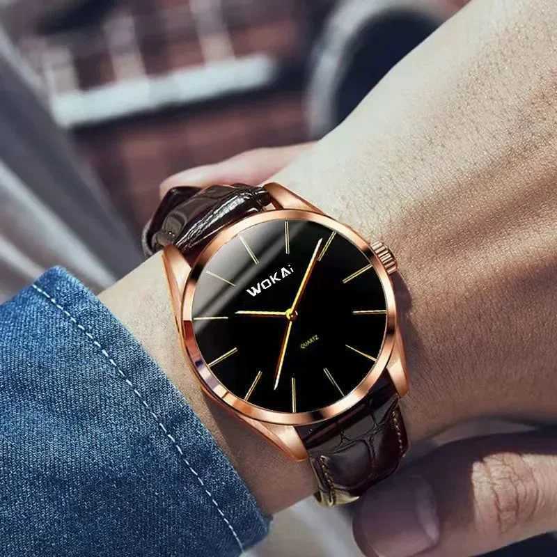 New Fashion Business Watch Men Watches Reloj Hbre Casual Leather Band Quartz Wristwatches Men Relogio Mascino Montre Hme X250904