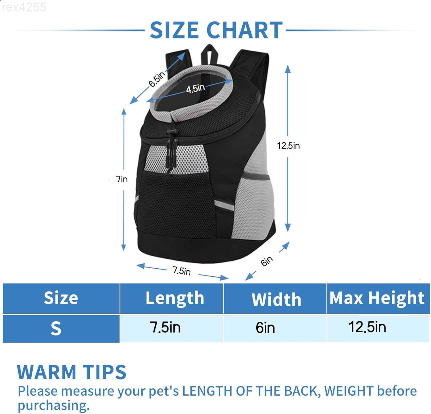 Dog Backpack Carrier Pet Lightweight Dog Carrier Backpack Small Dog Front Backpack Breathable Dog Carriers for Small Dogs with Safety Belt for Outdoor