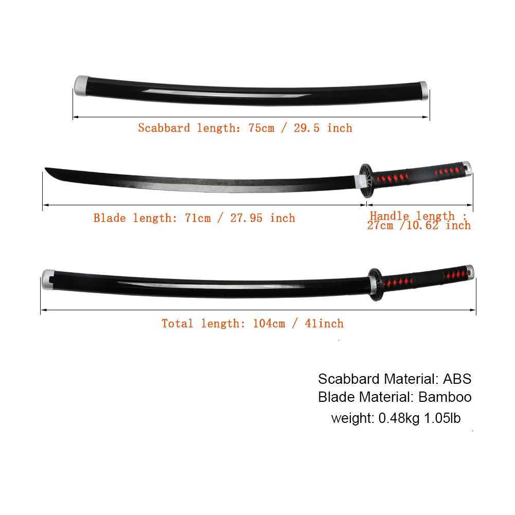 41 inch Demon Slayer Samurai Katana Sword With Belt And Holder Tanjiro Halloween Cosplay Props Decoration W250904
