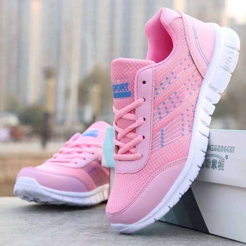 Spring and Autumn Ladies Daily Women's Shoes Casual Sports Korean Fashion Breathable Flat Bottom Running Light Travel Sneakers ddmysaturn
