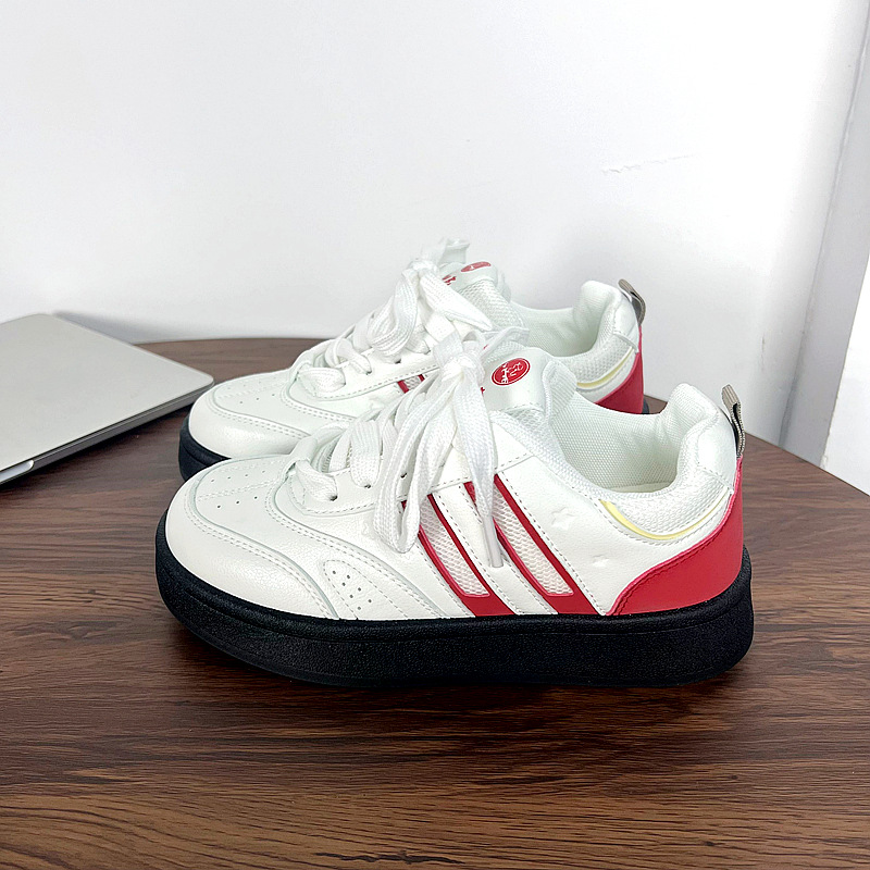 Women's platform shoes 2025 new style low-top round-toe women's shoes ins trendy versatile niche white shoes canvas shoes