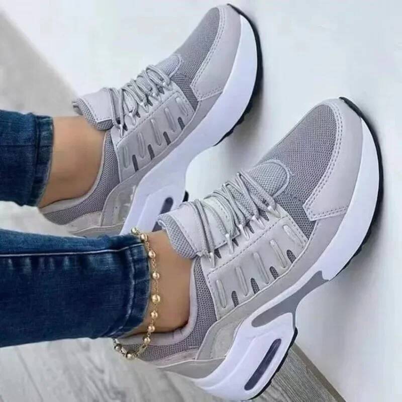 Sneakers 2024 New Fashion Wedge Platform Plus Size Casual Sports Women Lace-up Mesh Breathable Women's Vulcanized Shoes ddmysaturn