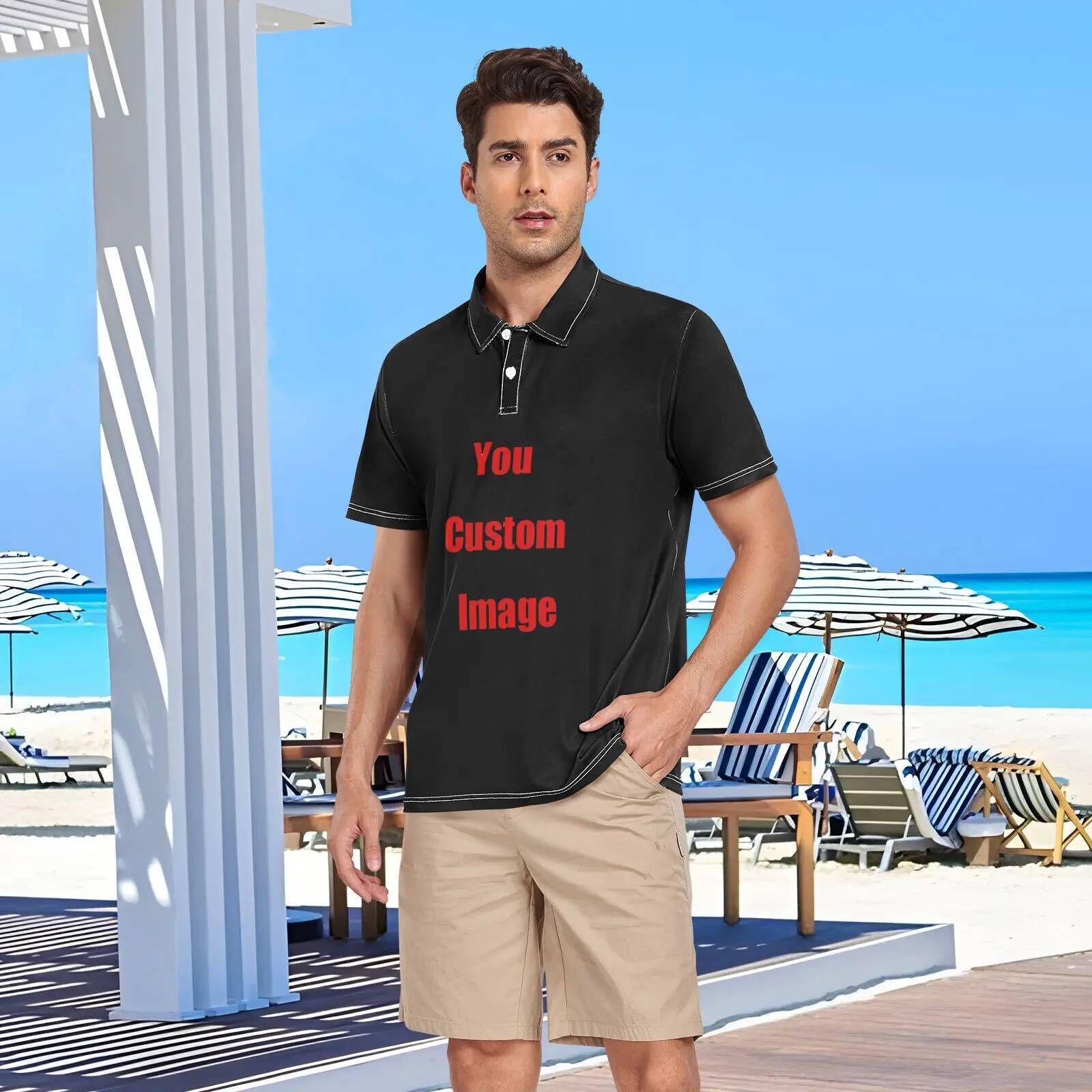 New Summer Polo Shirt Hot High Quality Men's Short Sleeve Top Business Casual Polo-shirt For Men Customized images