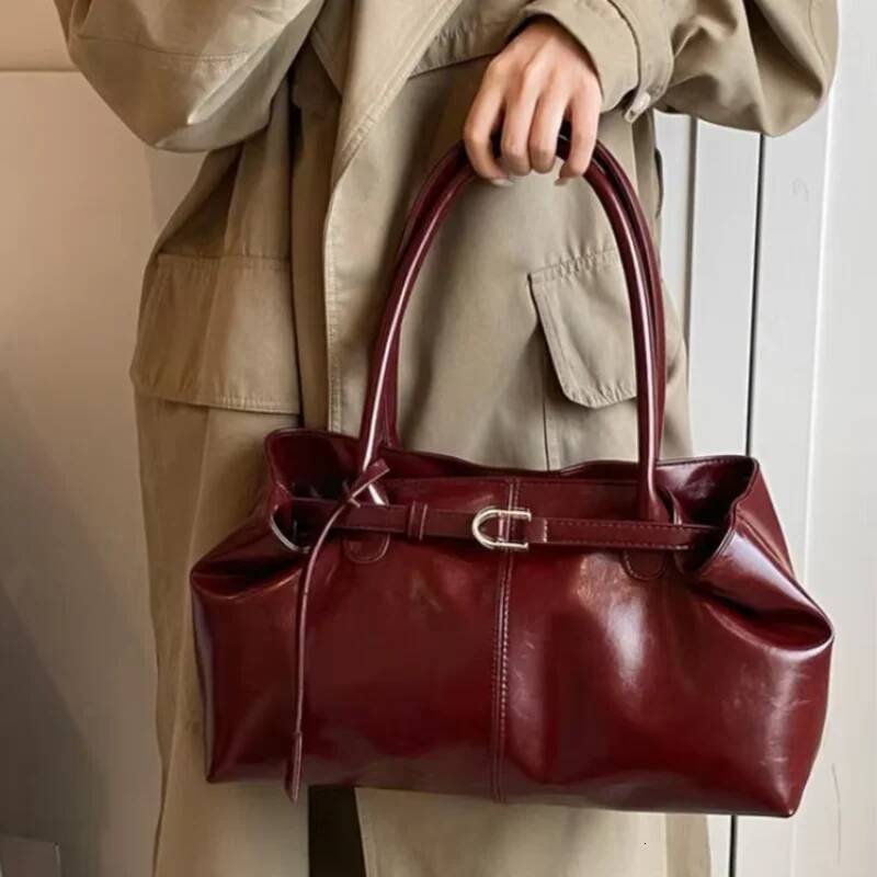 2025 New PU Leather Tote Slouchy Hobo Handbag Fashion Shoulder Large Top Handle Bag for Women Work Shopping Travel