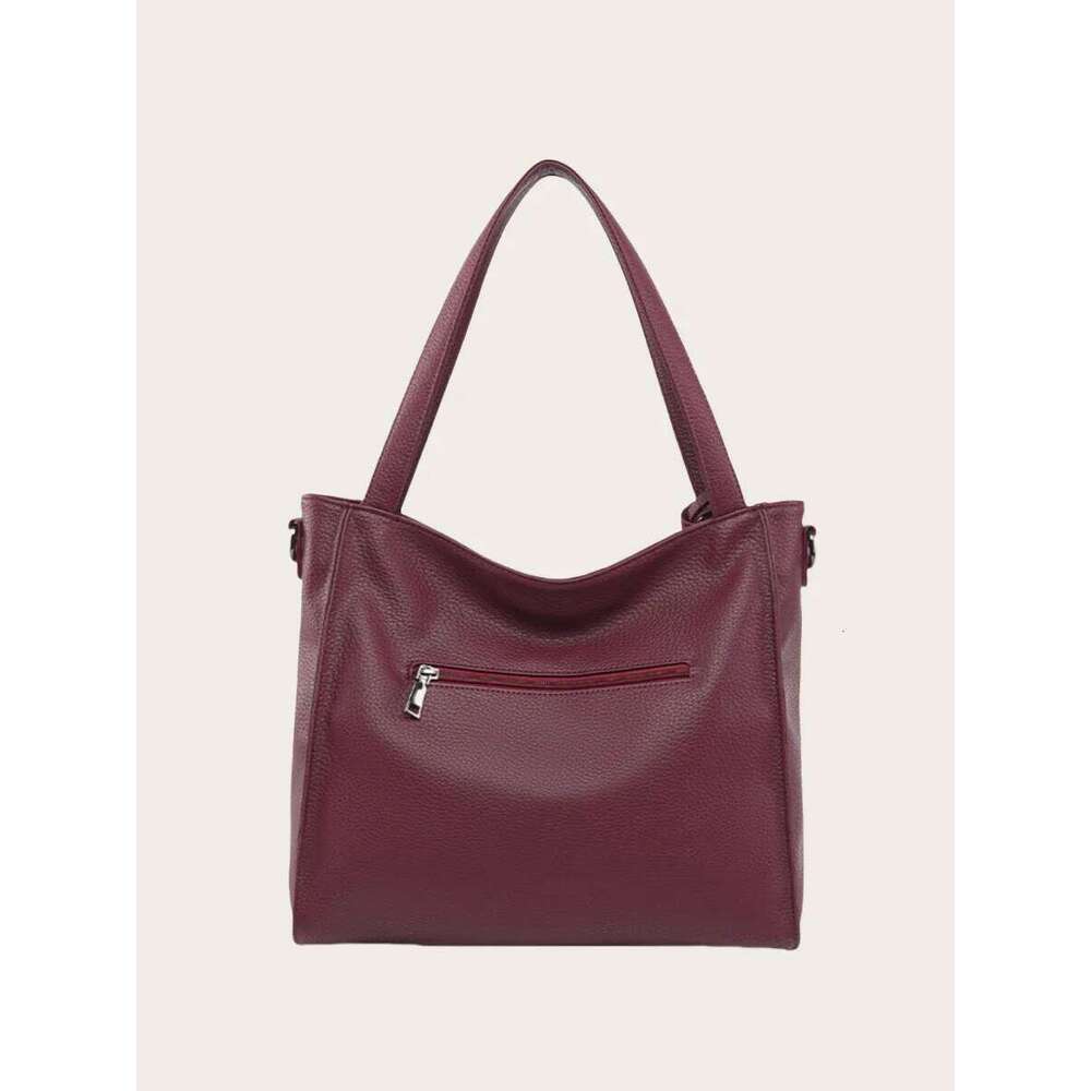 Designer Bag Vintage Soft Leather Solid Color Women's Shoulder Fashion Black Brown Tote Large Capacity Versatile Commuting Shopping Bags