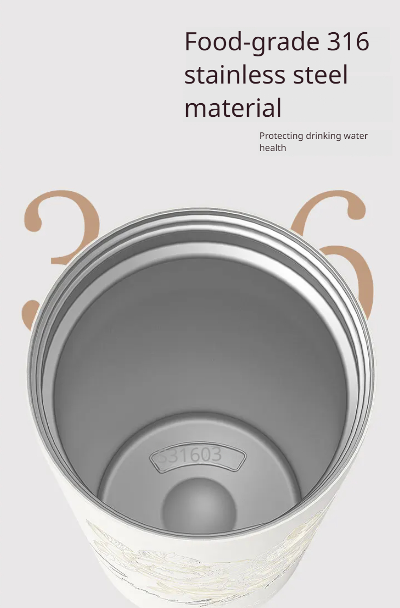 Designer Ceramic Mugs Coating Lined 100% Leakproof Vacuum Insulated Tumbler with Lid and Straw Luxury Iced Tea or Coffee Smoothie Water Bottle