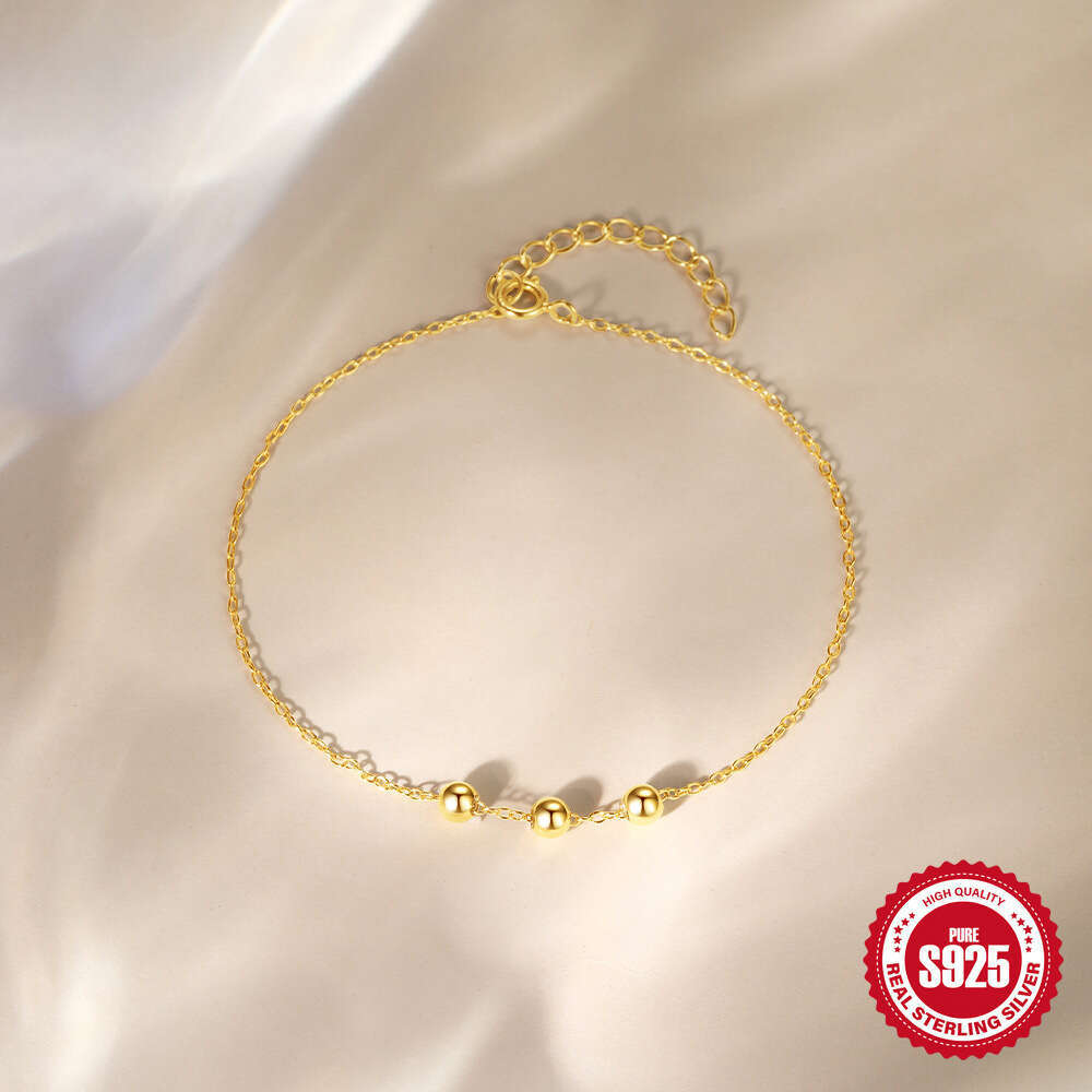 New s Pure Korean Version Niche Design High-end Feel Sliding Sier Bead Necklace for Women Versatile Elegant Collarbone Chain